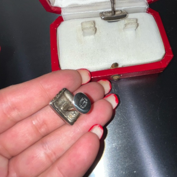 Auth Vintage Cartier 18k SS onyx cuff links - Picture 4 of 7